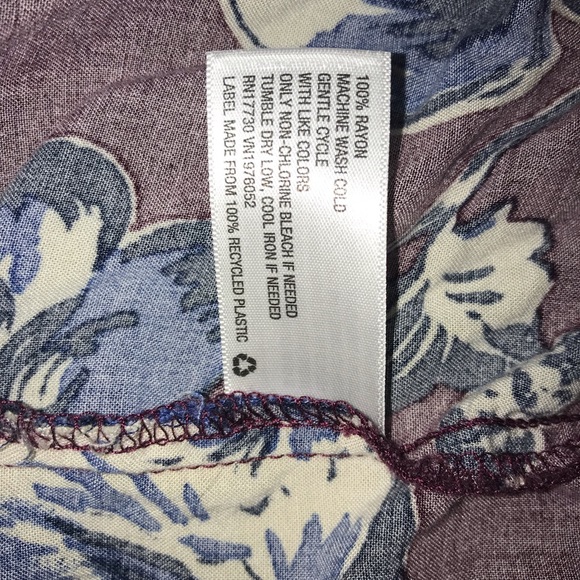 Never Worn Burgundy/White/Blue Patterned Kimono - Picture 3 of 3